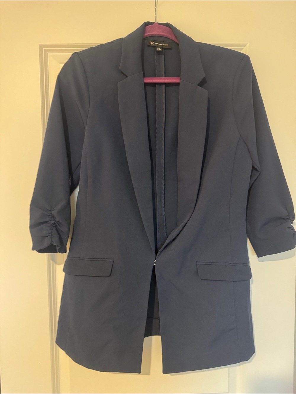 INC International Concepts Navy Open-Front Blazer